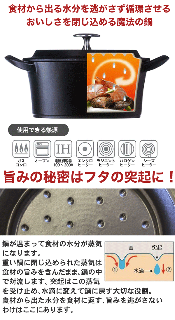 BONNE BONHEUR 赤 両手鍋 IH対応 楽天市場】＼レビューで1000円クーポン!／ 素材本来の旨みを