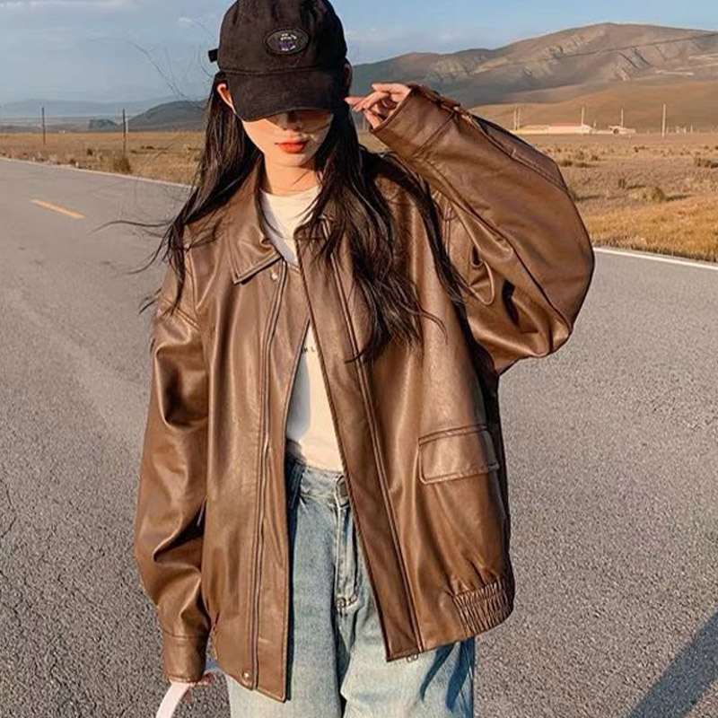 レザー風 ジャケット レディース PU素材 軽量 おしゃれ ブルゾン