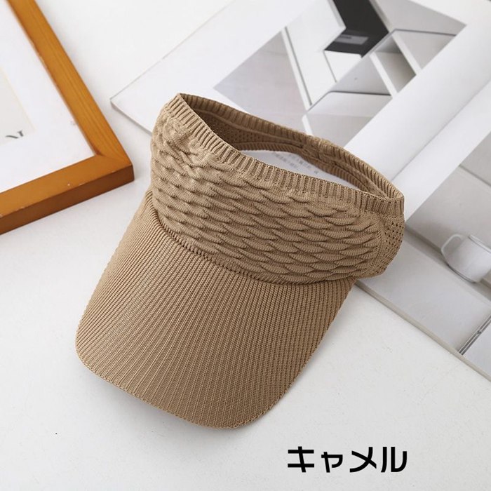ニットサンバイザー 帽子 レディース メンズ キャップ レディースサンバイザー ゴルフサンバイザー レディース 日除け UV対策 つ |  | 01