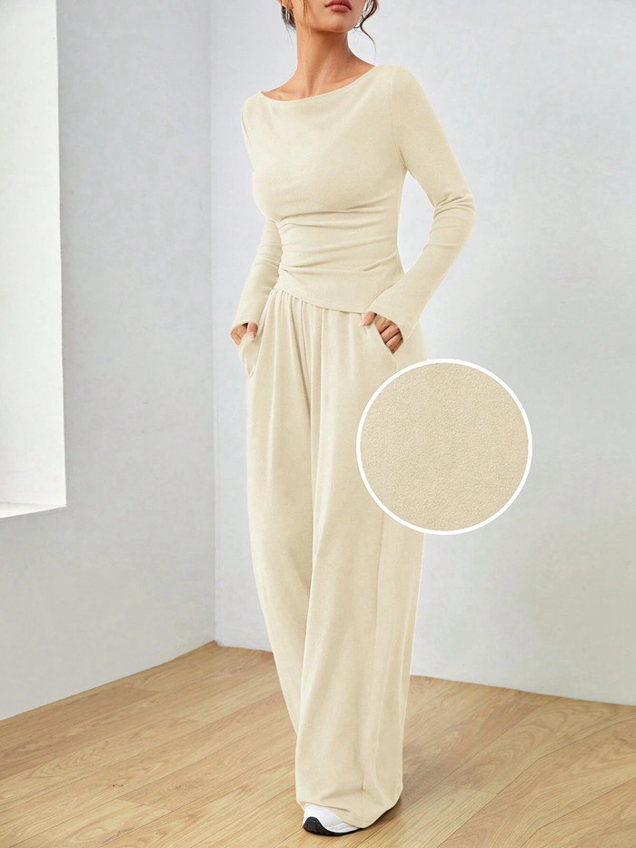 セットアップ レディース カジュアル 秋 スウェット 長袖ｔシャツ ワイドパンツ スウェット上下 上下セット 可愛い |  | 16