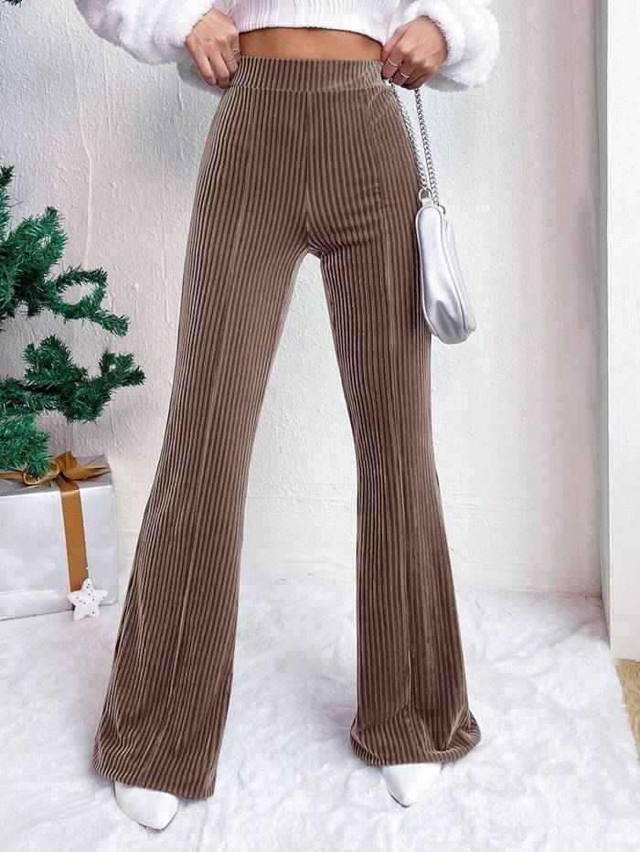 コーデュロイ フレアパンツ レディース ボトム リブフレアパンツ ワイドパンツ ロングパンツ ズボン ウエストゴム 体型カバ |  | 06