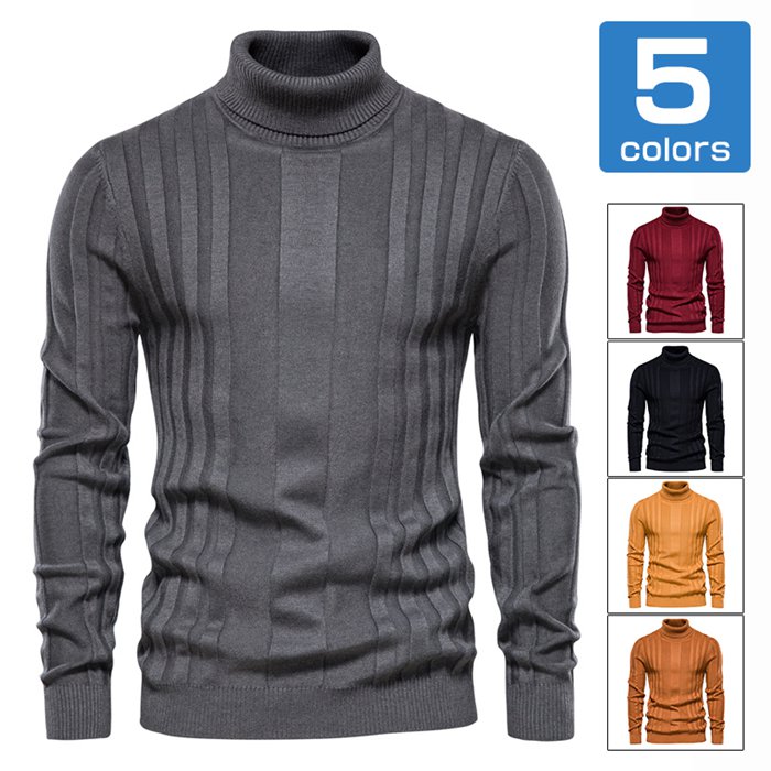 タートルネックセーター ニットセーター メンズ セーター タートルネック ニット 無地 シンプル ビジネス オフィス 長袖 | 