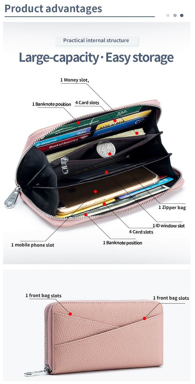 財布 レディース 長財布 牛革 男女兼用 財布 本革 高級感 小銭入れ ウォレット 財布 スキミング防止機能付き カ |  | 06