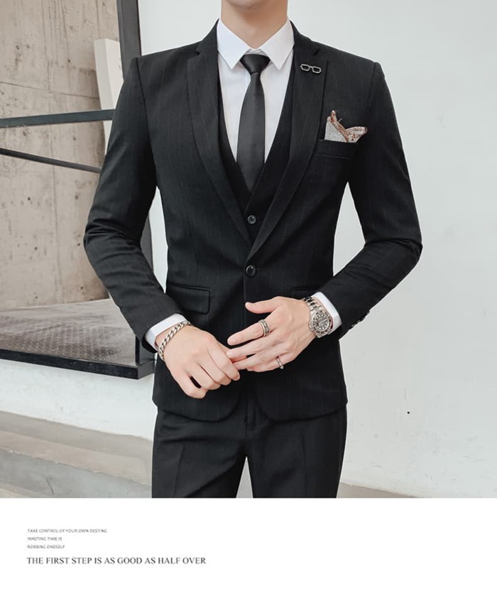 スリーピーススーツ メンズ スーツ ストライプ柄 セットアップ 卒業式 入学式 スリムスーツ ビジネススーツ メンズスーツ 大 |  | 14