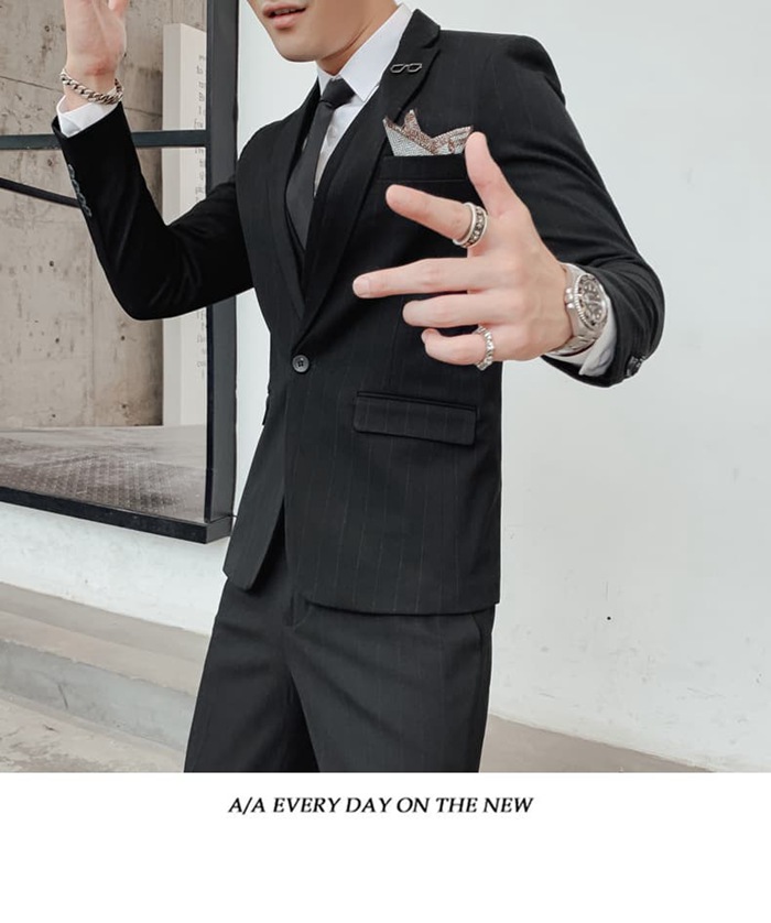 スリーピーススーツ メンズ スーツ ストライプ柄 セットアップ 卒業式 入学式 スリムスーツ ビジネススーツ メンズスーツ 大 |  | 17