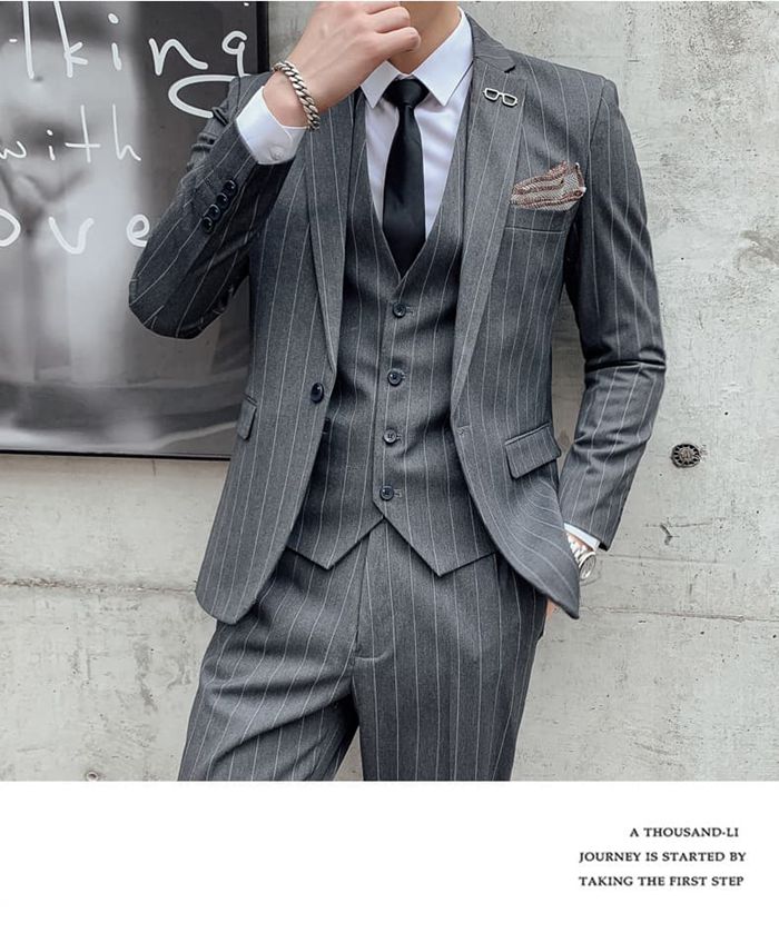 スリーピーススーツ メンズ スーツ ストライプ柄 セットアップ 卒業式 入学式 スリムスーツ ビジネススーツ メンズスーツ 大 |  | 04