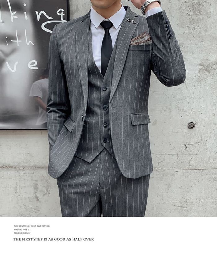 スリーピーススーツ メンズ スーツ ストライプ柄 セットアップ 卒業式 入学式 スリムスーツ ビジネススーツ メンズスーツ 大 |  | 06