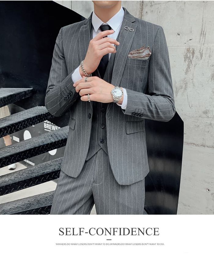 スリーピーススーツ メンズ スーツ ストライプ柄 セットアップ 卒業式 入学式 スリムスーツ ビジネススーツ メンズスーツ 大 |  | 07