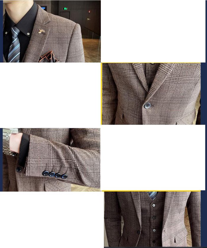 結婚式 スリーピーススーツ メンズ  洗える スリム ウォッシャブル スーツ チェック柄 セットアップ 卒業式 入学式 スリムス |  | 07