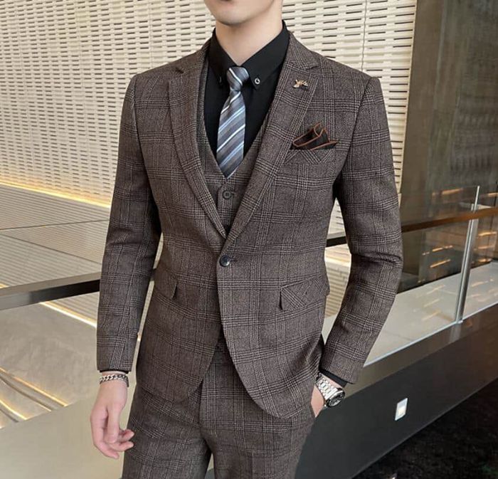 結婚式 スリーピーススーツ メンズ  洗える スリム ウォッシャブル スーツ チェック柄 セットアップ 卒業式 入学式 スリムス |  | 09