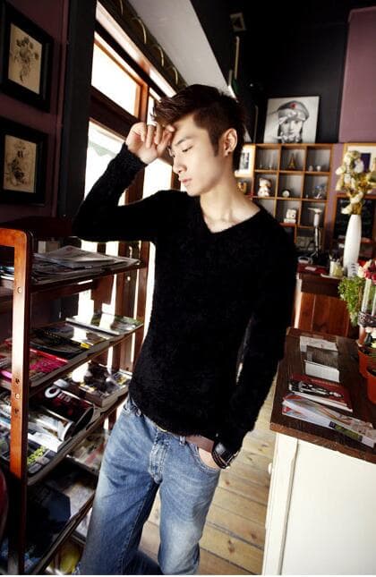 モヘアニット ニット ふわふわ セーター フィット メンズ フェザーヤーン モヘアタッチ Ｖネック Uネック 長袖 オシャレ |  | 12