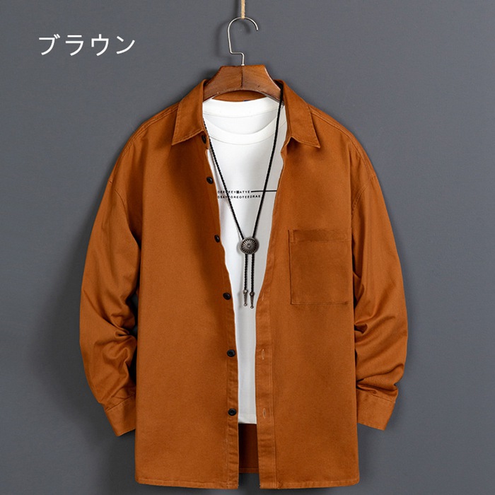シャツ メンズ 長袖 カジュアルシャツ 開襟 ビジネス 無地 秋服 春服 トップス 通勤 長袖シャツ 30代 40代 ファッション |  | 04
