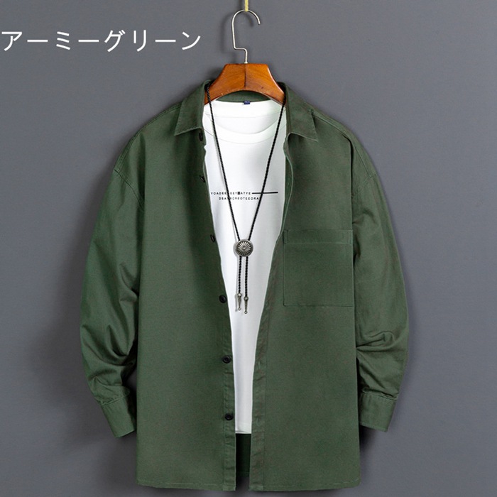 シャツ メンズ 長袖 カジュアルシャツ 開襟 ビジネス 無地 秋服 春服 トップス 通勤 長袖シャツ 30代 40代 ファッション |  | 01