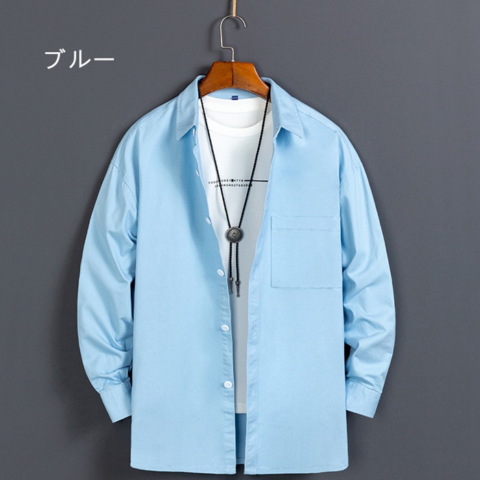 シャツ メンズ 長袖 カジュアルシャツ 開襟 ビジネス 無地 秋服 春服 トップス 通勤 長袖シャツ 30代 40代 ファッション |  | 03