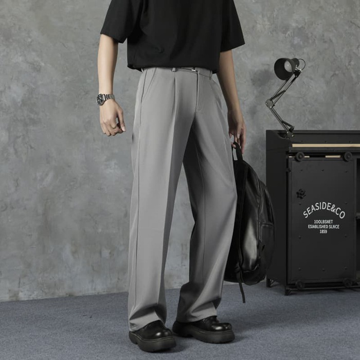 スラックス メンズ 防シワ ワイドストレートスラックス センタープレス 大きいサイズ おしゃれ ワイドパンツ ビジネス シンプ |  | 03