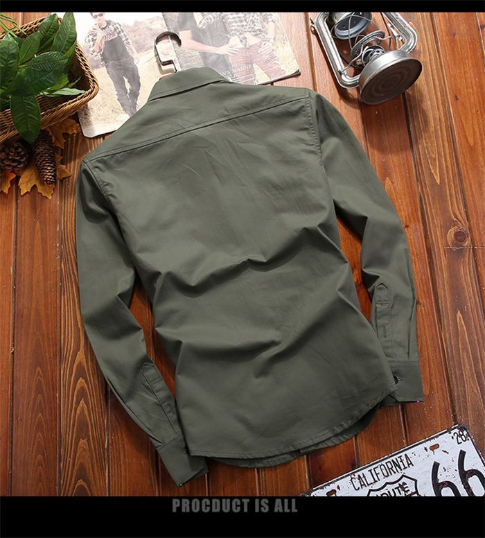 ミリタリーシャツ メンズ シャツ 長袖 開襟 カジュアルシャツ ワークシャツ ミリタリー アウトドア 春服 秋服 おしゃれ ブラウス 関連画像3