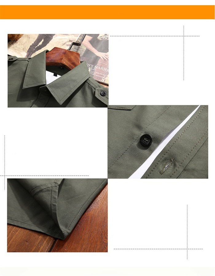 ミリタリーシャツ メンズ シャツ 長袖 開襟 カジュアルシャツ ワークシャツ ミリタリー アウトドア 春服 秋服 おしゃれ ブラウス 関連画像4