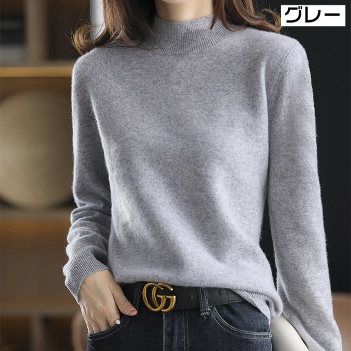 ニット セーター レディース タートルネック プルオーバー カシミヤタッチ ニットトップス トップス 体型カバー 無地 |  | 03