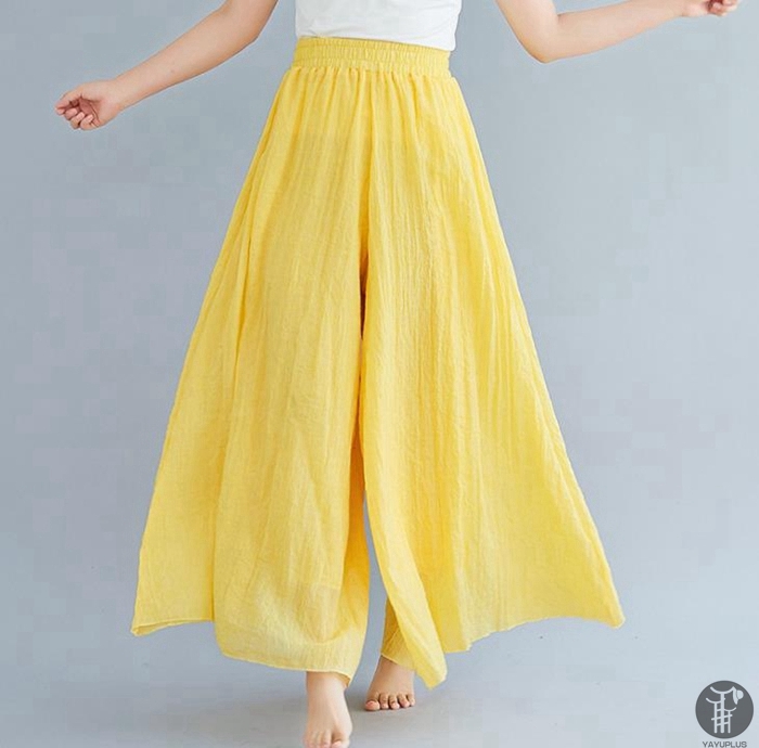 ワイドパンツ 麻風 綿麻混 フレアワイドパンツ レデイース ガウチョパンツ スカーチョ リネン ロングパンツ リネンパンツ 代引不可 |  | 03