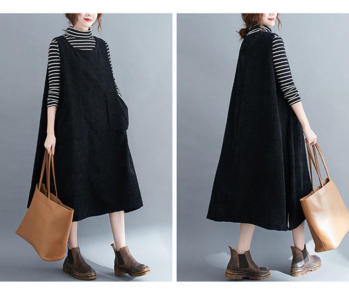 ジャンパースカート ベストワンピース コーデュロイ ジャンパースカート チュニック レディース ノースリーブ ロングワンピース |  | 13