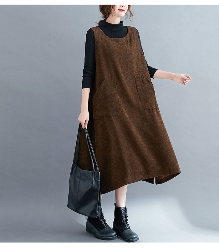 ジャンパースカート ベストワンピース コーデュロイ ジャンパースカート チュニック レディース ノースリーブ ロングワンピース |  | 10