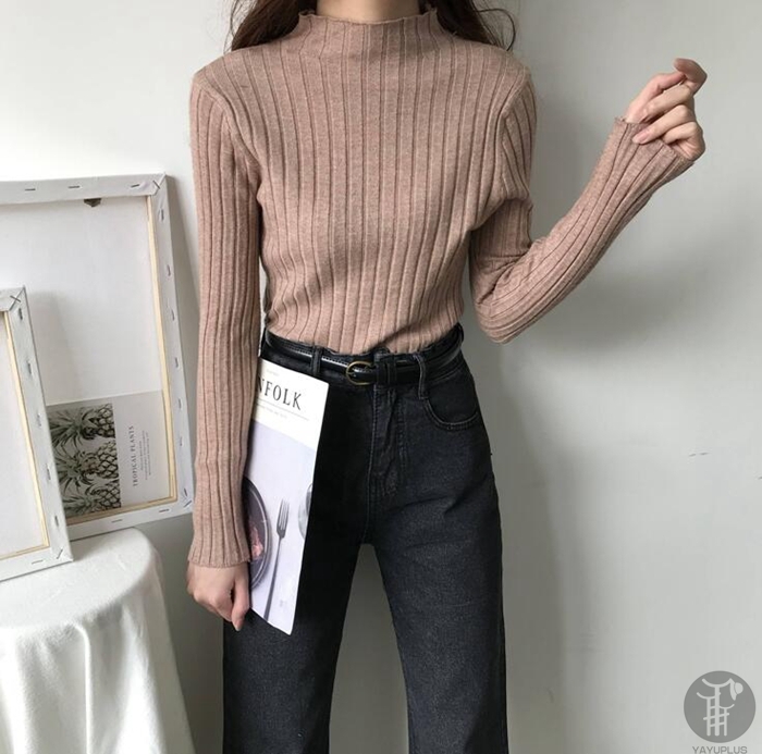 ニットセーター 長袖 レディース リブ タートルネック トップス セーター リブ ハイネック 伸縮性 暖か 秋冬服 着痩せ 新作 代引不可 |  | 04