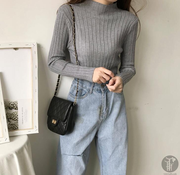 ニットセーター 長袖 レディース リブ タートルネック トップス セーター リブ ハイネック 伸縮性 暖か 秋冬服 着痩せ 新作 代引不可 |  | 02