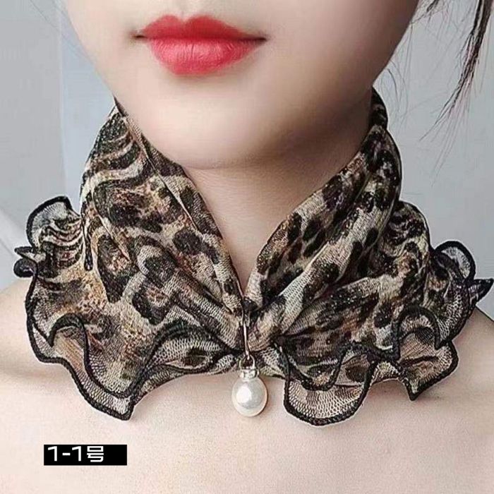 スカーフ レディース スヌード パール付き ヘアバンド ヘアターバン 首巻き 紫外線対策 揺れる フリル きれいめ 上品 |  | 01