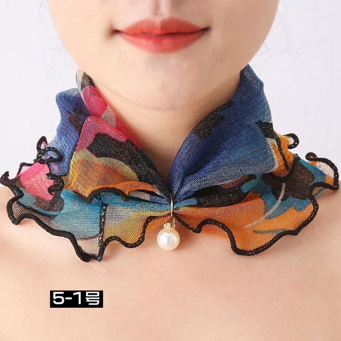 スカーフ レディース スヌード パール付き ヘアバンド ヘアターバン 首巻き 紫外線対策 揺れる フリル きれいめ 上品 |  | 05