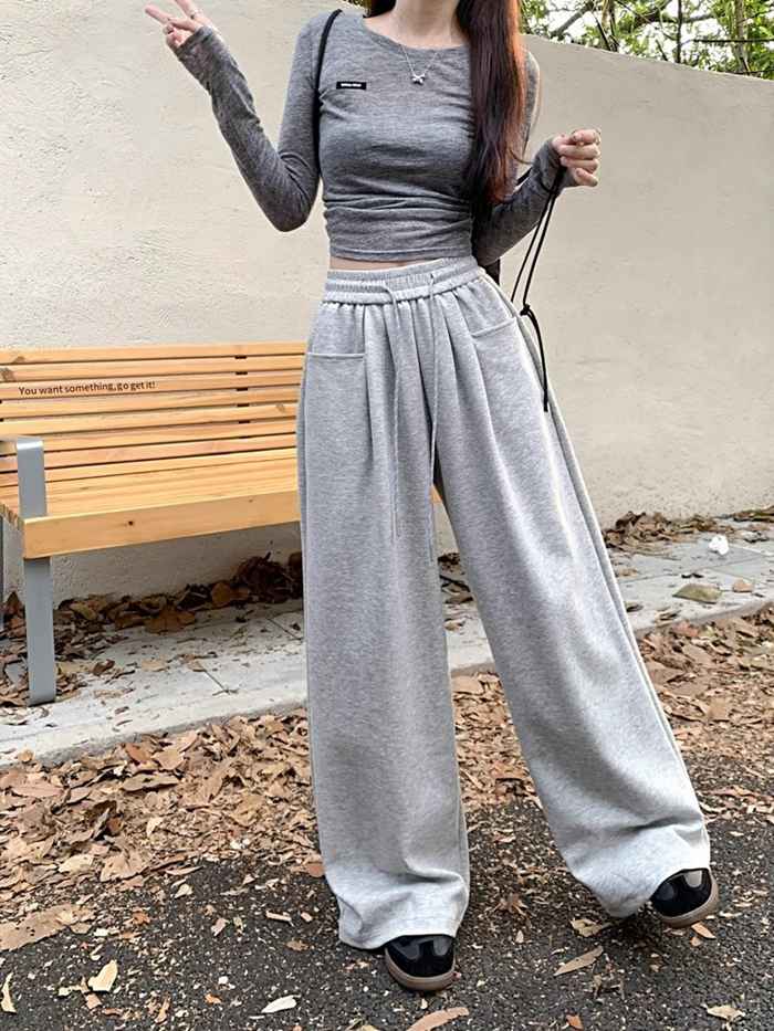 ワイドパンツ レディース スウェット パンツ 春 秋 ウエストゴム リラックスパンツ スウェットパンツ ボトムス ゆ |  | 16