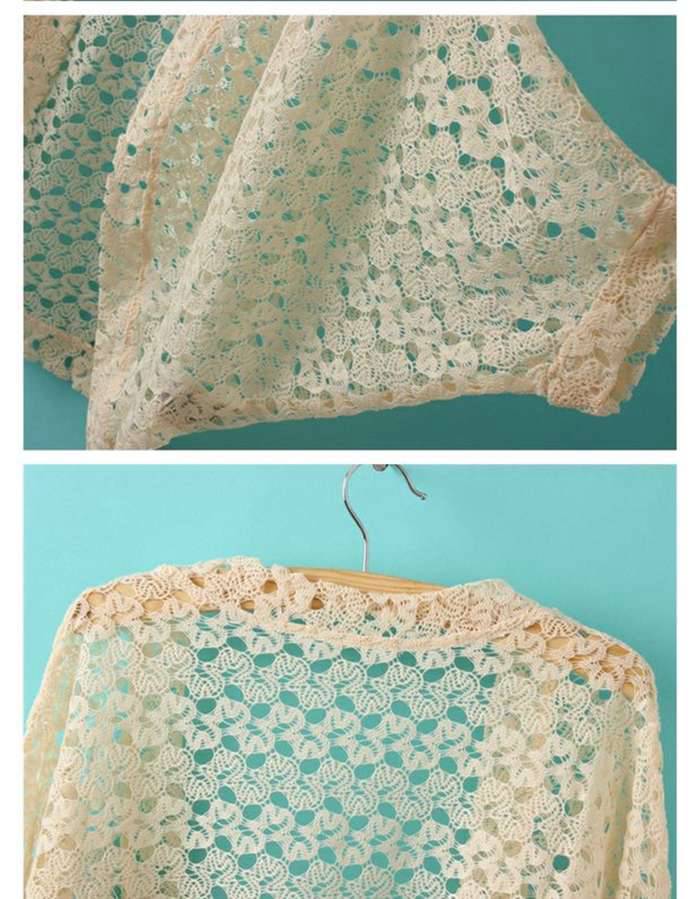 カーディガン ボレロ レディース トップス 春 夏 総レース 可愛い 透かし編み 花柄 ドルマンスリーブ 透明 透け |  | 07