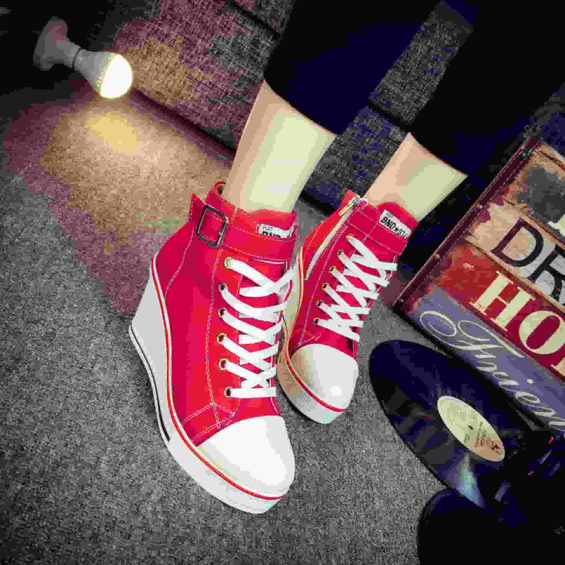 ヒールスニーカー レディース サイドジップ ウェッジソール ハイヒール スニーカー カジュアル シューズ 厚底スニーカー |  | 12