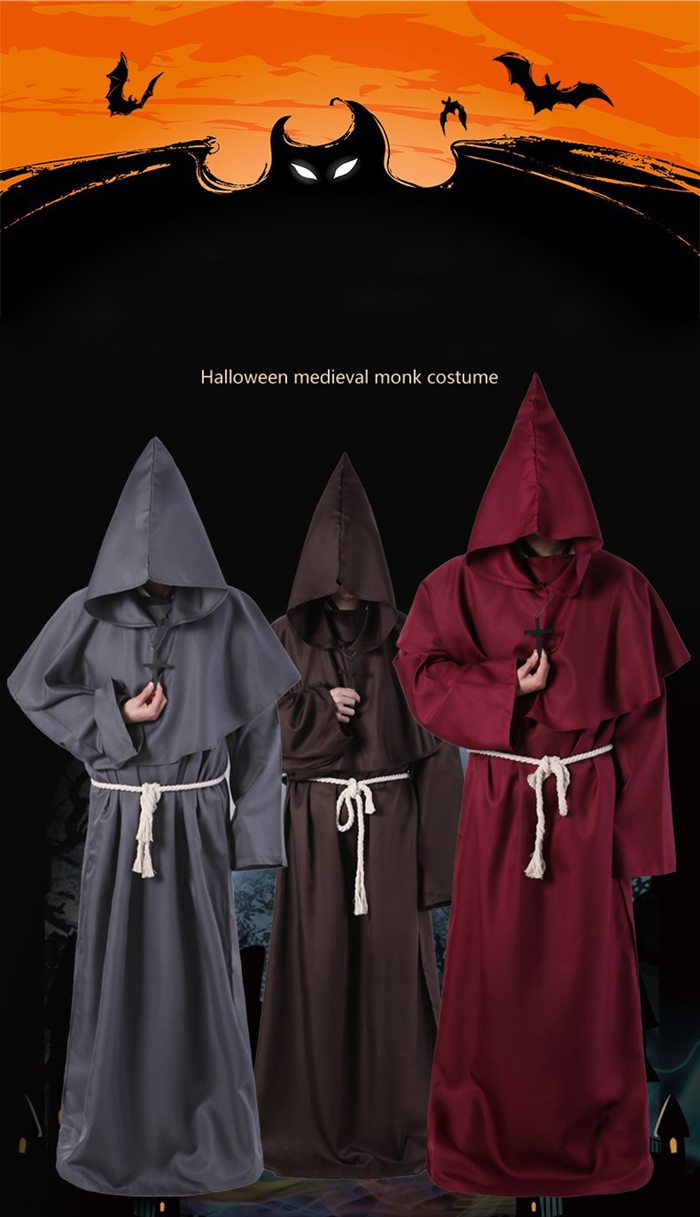 マント ハロウィン コスプレ 中世僧侶司 修道士 フード付きローブ 仮装 モンク メンズ 男性 大人用 衣裳 コスチューム 変装 中世 牧師 僧侶 |  | 06