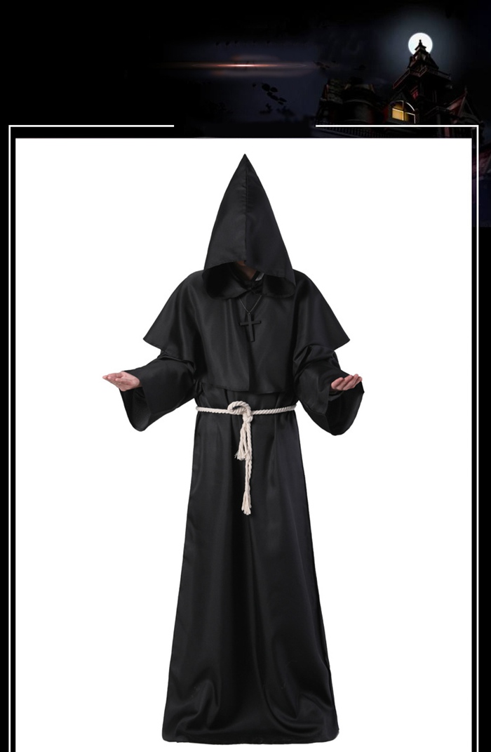 マント ハロウィン コスプレ 中世僧侶司 修道士 フード付きローブ 仮装 モンク メンズ 男性 大人用 衣裳 コスチューム 変装 中世 牧師 僧侶 |  | 07