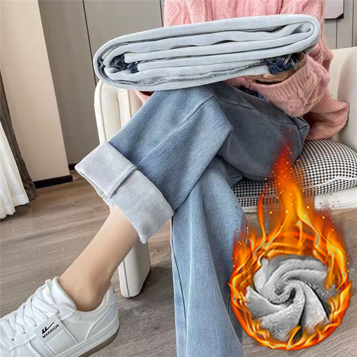 デニムパンツ レディース 裏起毛 ジーンズ ゆったり 厚手 裏起毛パンツ ストレート 保温 ジーパン 防寒 暖かい ワイドパンツ |  | 08