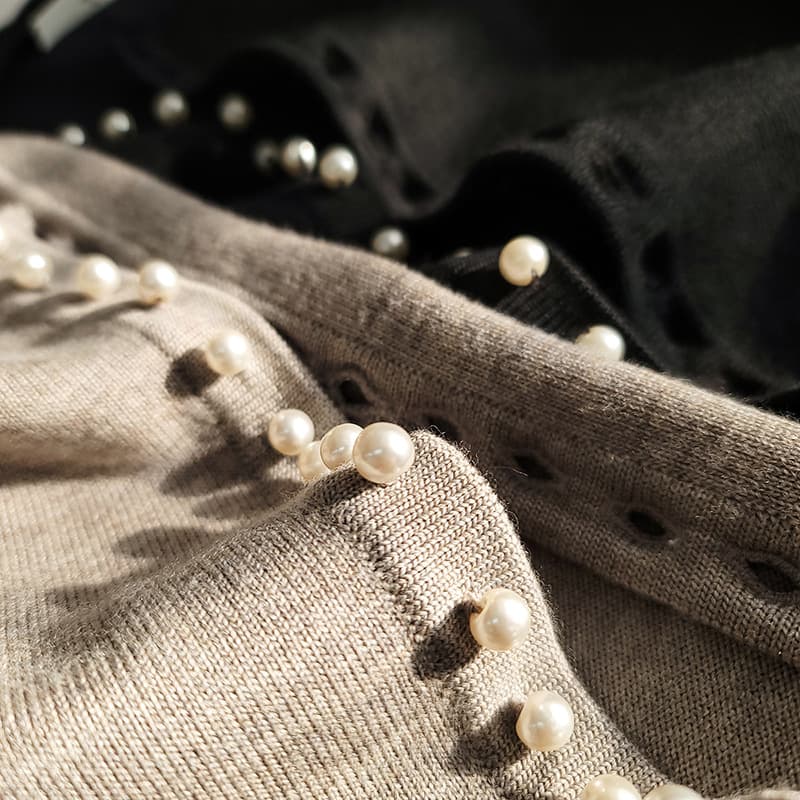 ニット カーディガン レディース 長袖 ニットカーディガン パールボタン クルーネック ショート丈 リブ袖 トップス フライ |  | 10