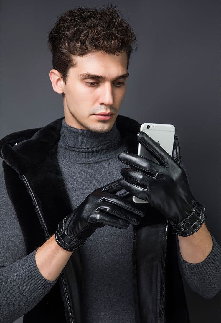 手袋 メンズ レザー タッチパネル対応 革 グローブ レザーグローブ 革グローブ 防水 防風 裏起毛 防寒 スマホ対応 暖かい |  | 11