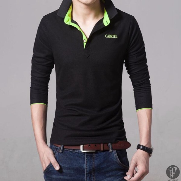 ポロシャツ メンズ シャツ 長袖ポロシャツ バイカラー クールビズ 無地 ポロ 長袖 shirt アメカジ 制服 スポーツ 代引不可 |  | 04