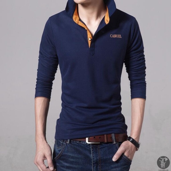 ポロシャツ メンズ シャツ 長袖ポロシャツ バイカラー クールビズ 無地 ポロ 長袖 shirt アメカジ 制服 スポーツ 代引不可 |  | 02