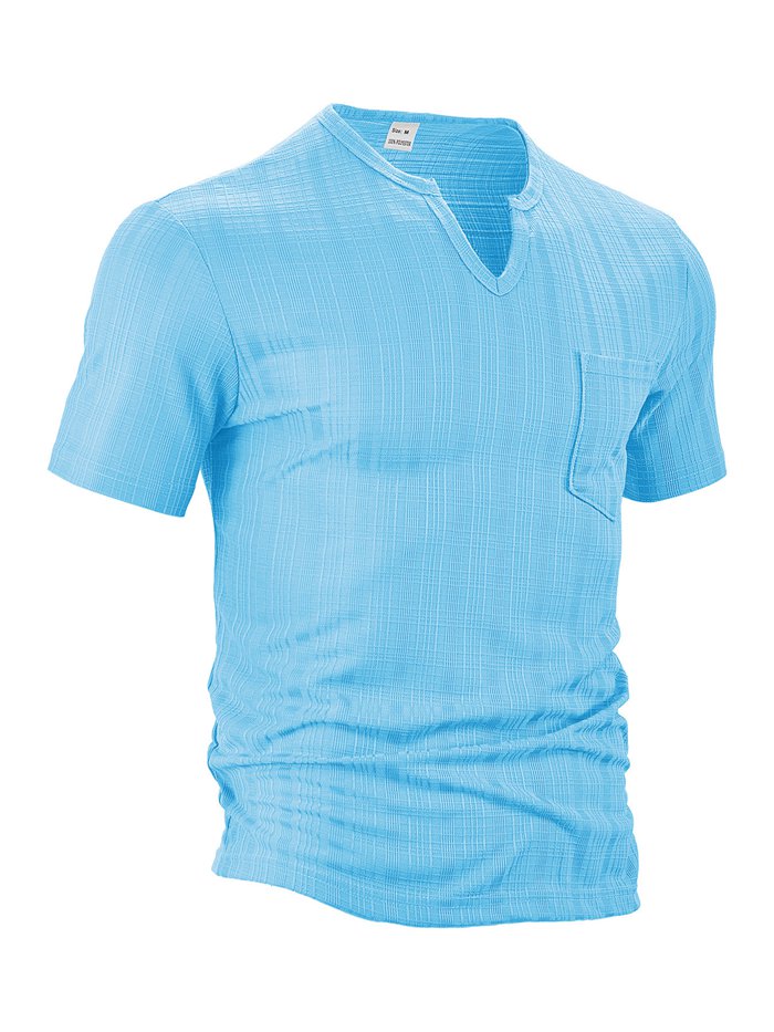 Tシャツ 半袖 トップス ヘンリーネック メンズ 夏 無地 通勤 Vネック ゴルフウェア フィットネス |  | 13