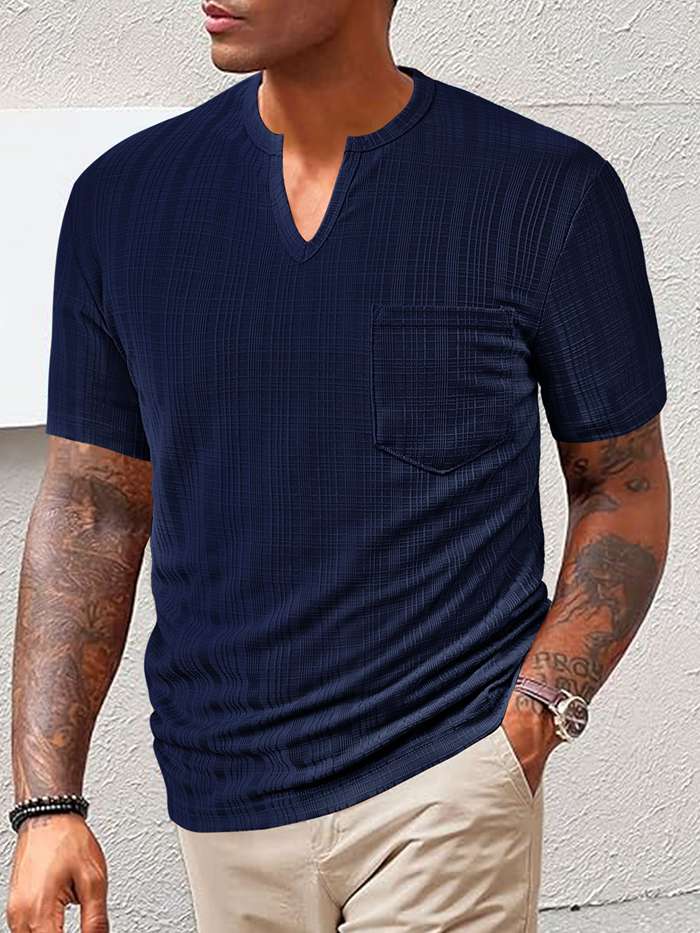Tシャツ 半袖 トップス ヘンリーネック メンズ 夏 無地 通勤 Vネック ゴルフウェア フィットネス |  | 08