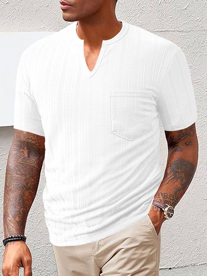 Tシャツ 半袖 トップス ヘンリーネック メンズ 夏 無地 通勤 Vネック ゴルフウェア フィットネス |  | 10