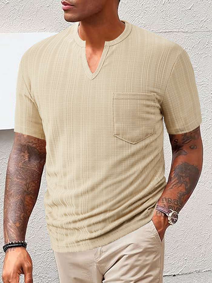 Tシャツ 半袖 トップス ヘンリーネック メンズ 夏 無地 通勤 Vネック ゴルフウェア フィットネス |  | 11