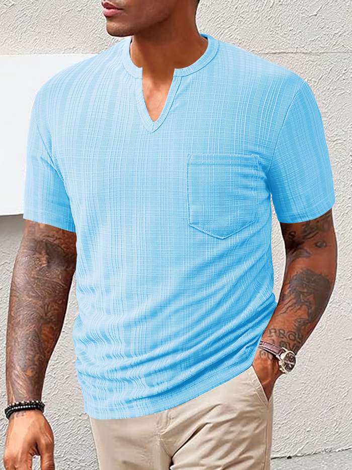 Tシャツ 半袖 トップス ヘンリーネック メンズ 夏 無地 通勤 Vネック ゴルフウェア フィットネス |  | 12