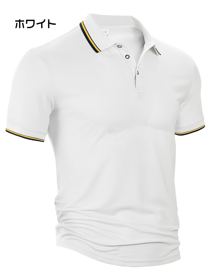 ポロシャツ 半袖 メンズ ゴルフシャツ ドライ 男性 ビジネス ゴルフウェア トップス |  | 01