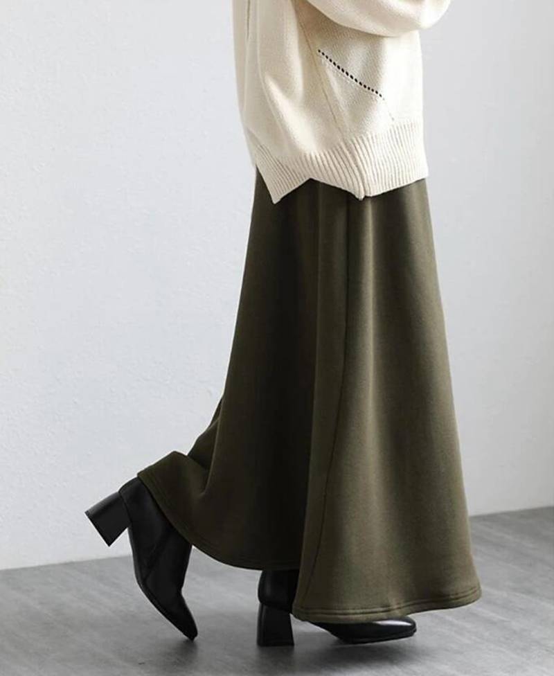 スカート 裏起毛 無地 ロングスカート スカート マキシ スカート コーデ レディース フレアロングスカート 美ライン きれいめ 大人 |  | 04