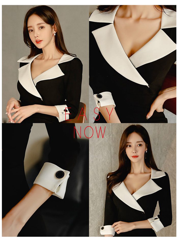 タイトワンピース 姫系ワンピース 春 ワンピース ひざ丈 スクエアネック パーティドレス 5分袖 お嬢様 セ |  | 13