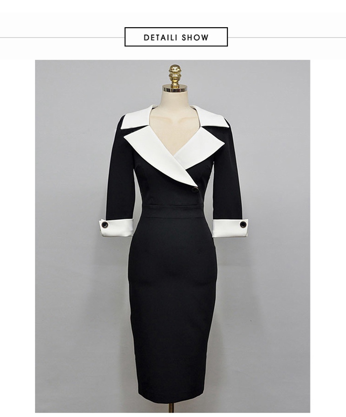 タイトワンピース 姫系ワンピース 春 ワンピース ひざ丈 スクエアネック パーティドレス 5分袖 お嬢様 セ |  | 14