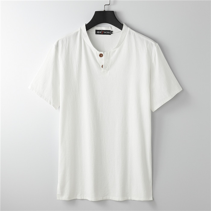 tシャツ 半袖 ヘンリーネック リネン 大きいサイズ 4444 Amazon | リネンTシャッ 生地は麻100%を使用 ヘンリーネックで