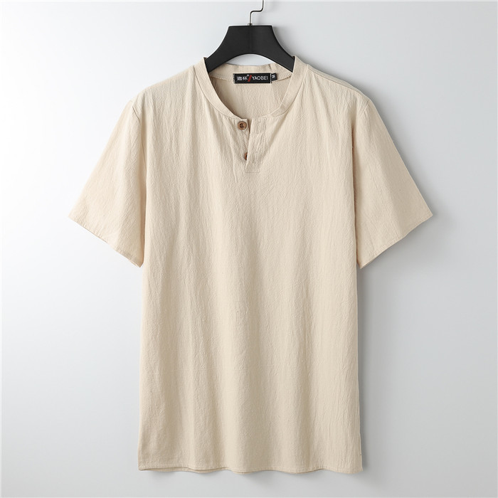 tシャツ メンズ ヘンリーネックtシャツ 半袖 vネック コットン